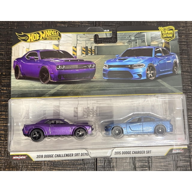 Mini coche Toy Car Hot Wheels Premium 2018 Dodge Challenger SRT Demon/2015 Dodge Charger SRT Ride On