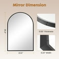 thumbnail image 2 of EDX 24"X36" Arched Bathroom Mirror, Wall Mounted Mirror with Aluminum Alloy Frame, Bathroom Mirror for Living Room, Bedroom, Bathroom and Entryway, Black, 2 of 8