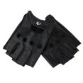 thumbnail image 3 of kurtrusly Retro PU eather Men Fingerless Driving Cycling Gloves Black Button L 1Set, 3 of 6