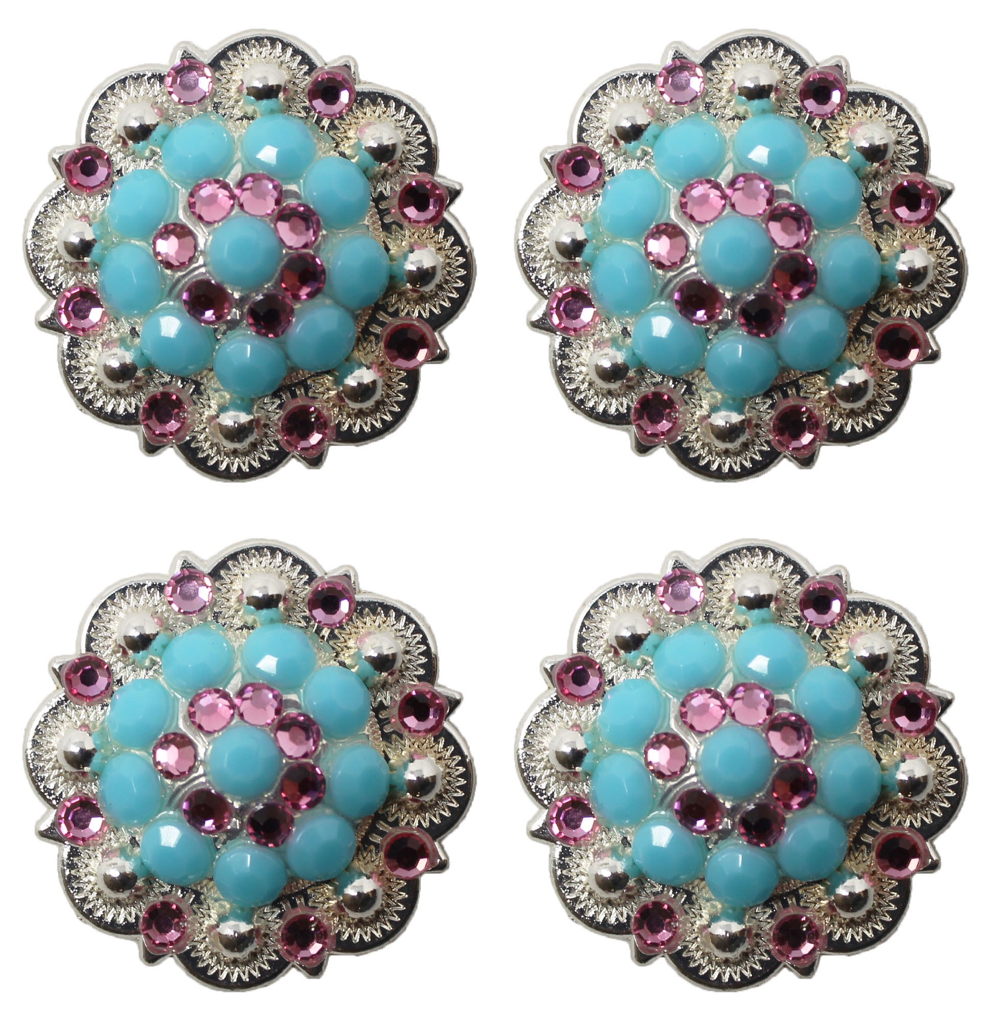 Concho 4 Conchos Strass Pferd Sattel Western Trense co249b