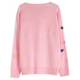 thumbnail image 2 of Telankuip Womens Colorful Heart Printed Sweaters Long Sleeve Crew Neck Knitted Casual Pullover Sweater for Valentine's Day Outfits Relaxed Fit Lightweight Soft Comfy Stylish Tops Pink S, 2 of 6
