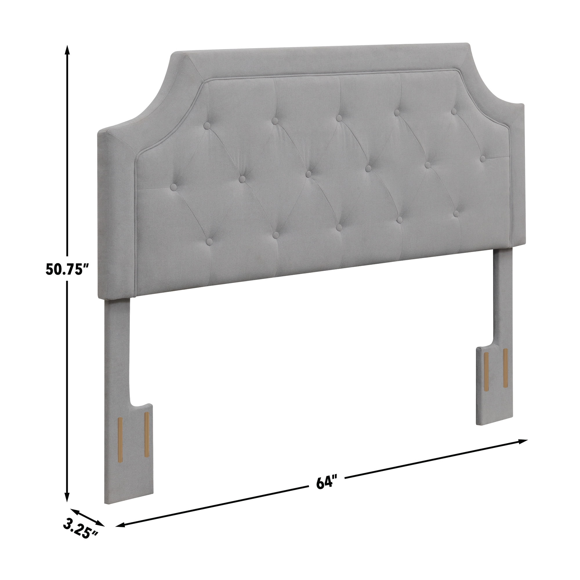 Alta Gray Microfiber Upholstered Diamond Tufted Queen Headboard