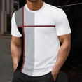thumbnail image 2 of Men's Casual Lightweight Interlock T Shirts with Short Sleeve Crew Neck Color Block Graphic Tees Shirt Summer Tops Gray, 2 of 9
