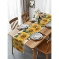 thumbnail image 3 of Vintage Watercolor Sunflower Leaves Table Runner-36 Inch Long Buffalo Checkered Bees Table Runners Linen Burlap Tablerunner for Kitchen Dining Room Holiday Party, 3 of 9