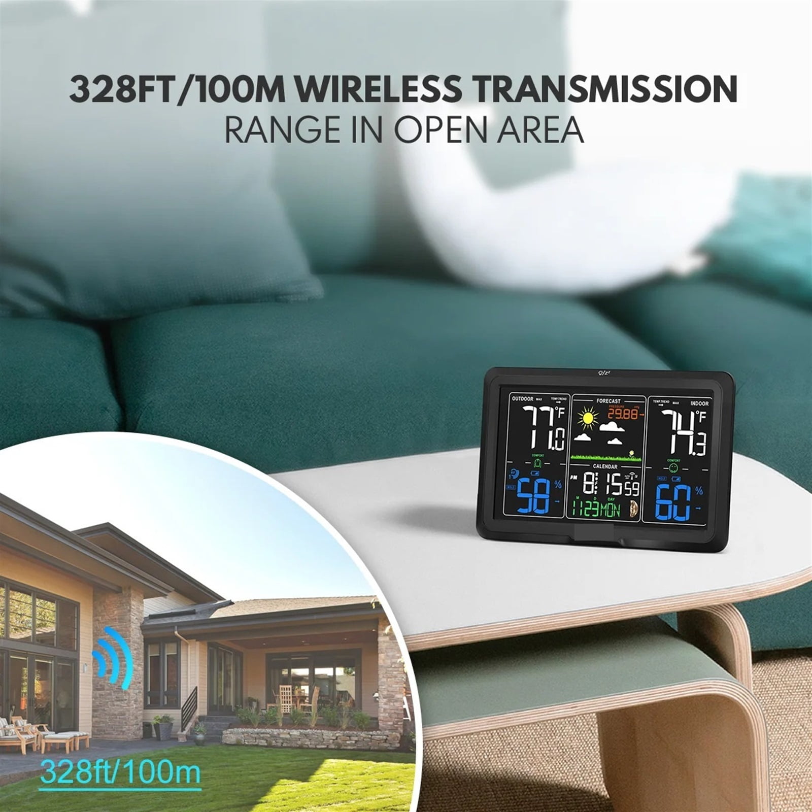 Weather Station Clocks Wireless Digital LED Calendars Table Clock With Temperature And Humidity Monitor Forecast ,Excellent Visual Experience
