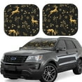 thumbnail image 2 of Uemuo Christmas Gold Deers1 Printed 2 PCS Car Windshield Sun Shade, Auto Sun Heat and UV Rays Blocker, Foldable Automotive Front Window Sunshade Protector, 2 of 7