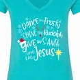 thumbnail image 4 of Inktastic Dance Like Frosty, Shine Like Rudolph, Give Like Santa Women's V-Neck T-Shirt, 4 of 5