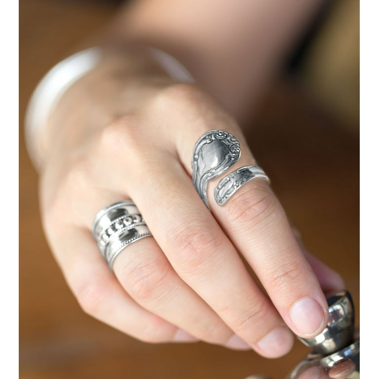 Spoon Ring Traditional Style Antiqued Sterling Silver Made in the USA Spoon Ring Traditional Style Antiqued Sterling Silver Made in the USA