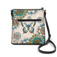thumbnail image 2 of HELLHERO Multiple Zipper Pockets Shoulder Bag for Daily and Travel, PU Leather Waterproof Women's Shoulder Crossbody Purse, Butterfly Floral Print, 2 of 7