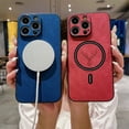 thumbnail image 5 of Luxury Magsafe Wireless Leather Case For iPhone 15 Pro Max 14 Plus 13 Pro 12 11 XR XS X Phone Protective Back Cover Case, 5 of 5