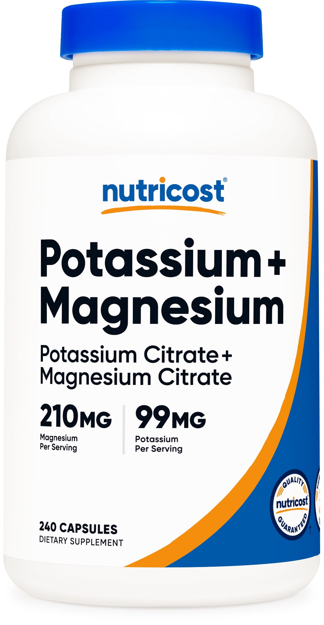 Nutricost Potassium (99 mg) Magnesium (210 mg) Citrates, 240 Capsules