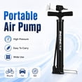 thumbnail image 4 of Manual Air Pump with Pressure Gauge, 160 PSI High Pressure Bike Tire Pump, Universal Valve for Presta Schrader Dunlop for Car and Bicycle, 4 of 9