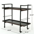 thumbnail image 4 of Rahiem Industrial Iron Bar Cart, Dark Walnut Finished, 4 of 12
