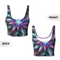 thumbnail image 6 of Goofa Colored Abstract Printed Sports Bras for Women, High Impact Running Bra Workout Crop Tank Tops Longline Sports Bra Push up-Medium, 6 of 9