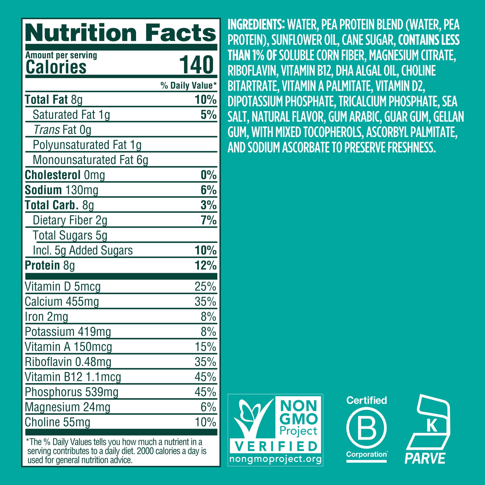 Ripple Kids Original Non-Dairy Milk 8g Pea Protein l Shelf-Stable l Singe Serve Cartons l Plant Based (8 Fl Oz (Pack of 12), Kids Original)