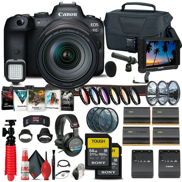Canon EOS R6 Appareil Photo Sans Miroir avec Objectif 24-105mm F/4L (4082C012) + Plus