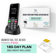 Jethro SC490 Easy-to-Use Cell Phone for Seniors and Kids with 180 Days Unlimited Plan