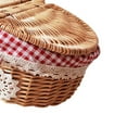 thumbnail image 6 of Cheers US Wicker Picnic Basket with Lid and Handle Sturdy Woven Body with Washable Plaids Liner, 6 of 7