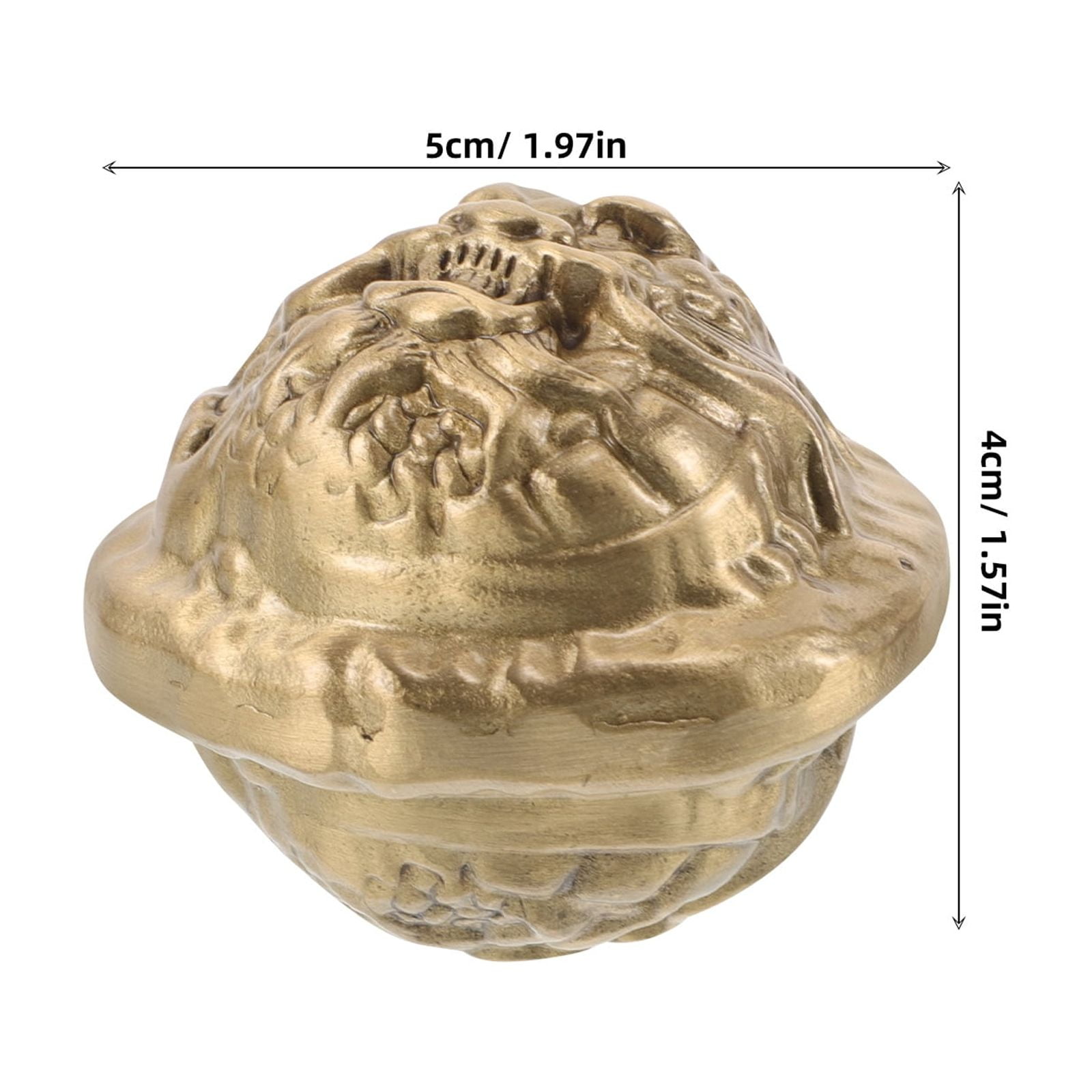 RENACLIPY 2Pcs Heavy Duty Wrist Strengthener Brass Walnut Fitness Hand Balls for Elderly with Durable Artistic Design