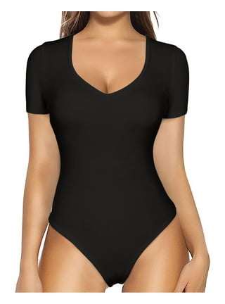 REORIA Women Tank Bodysuit Square Neck Sleeveless Tank Top Basic Slim  Bodysuit for Female 