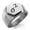 Silver, variant on Stainless Steel Variance Mathematical Engraved Hexagon Crest Flat Top Biker Style Polished Ring