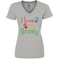 thumbnail image 3 of Inktastic I Love My Granny Women's V-Neck T-Shirt, 3 of 5