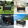 thumbnail image 2 of ZPL Heavy Duty Folding Wagon Cart,Portable Hand Cart Outdoor Cart Garden Cart With 360 Degree Swivel Wheels,Max Load 220 lbs,Black, 2 of 7