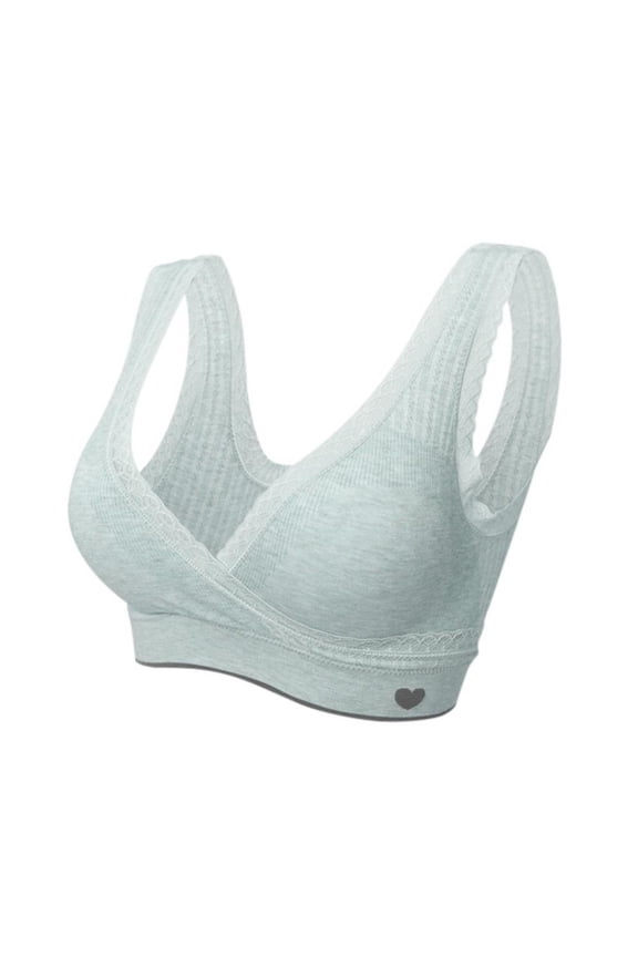 Nursing Sleep Bra Breastfeeding BrasWide Band Shoulder Straps Bra, Green, 36/80CD,38/85AB