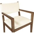 thumbnail image 4 of Bowery Hill Contemporary Cream Vegan Leather Dining Arm Chair, 4 of 9
