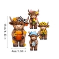 thumbnail image 3 of 4 Pcs Whimsical Highland Cow Figurine Set, Lovely Farmhouse Four‑Season Cow Collection, Unique Highland Cow Gifts For Shelf And Mantel Display, 3 of 7