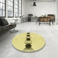 thumbnail image 3 of Ahgly Company Indoor Square Patterned Sun Yellow Area Rugs, 8' Square, 3 of 6
