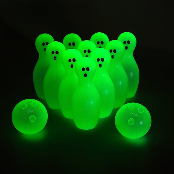 Fun Express Ghost Pin Bowling Game Glow-in-the-Dark Halloween Plastic 12 Count