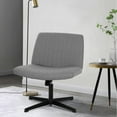 thumbnail image 7 of PayLessHere Criss Cross-Leg Office Chair - Armless Adjustable Fabric Seat,with No Wheels, Blue, 7 of 7
