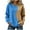 B-Light Blue, variant on HomeDM Women's Sweatshirts Long Sleeve, Crew Neck Casual Shirts Color Block Pullover Tops - Orange/L