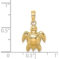 thumbnail image 3 of 14K Yellow Gold Textured Sea Turtle Charm (14.3 X 12.7) Made In United States k7662, 3 of 5