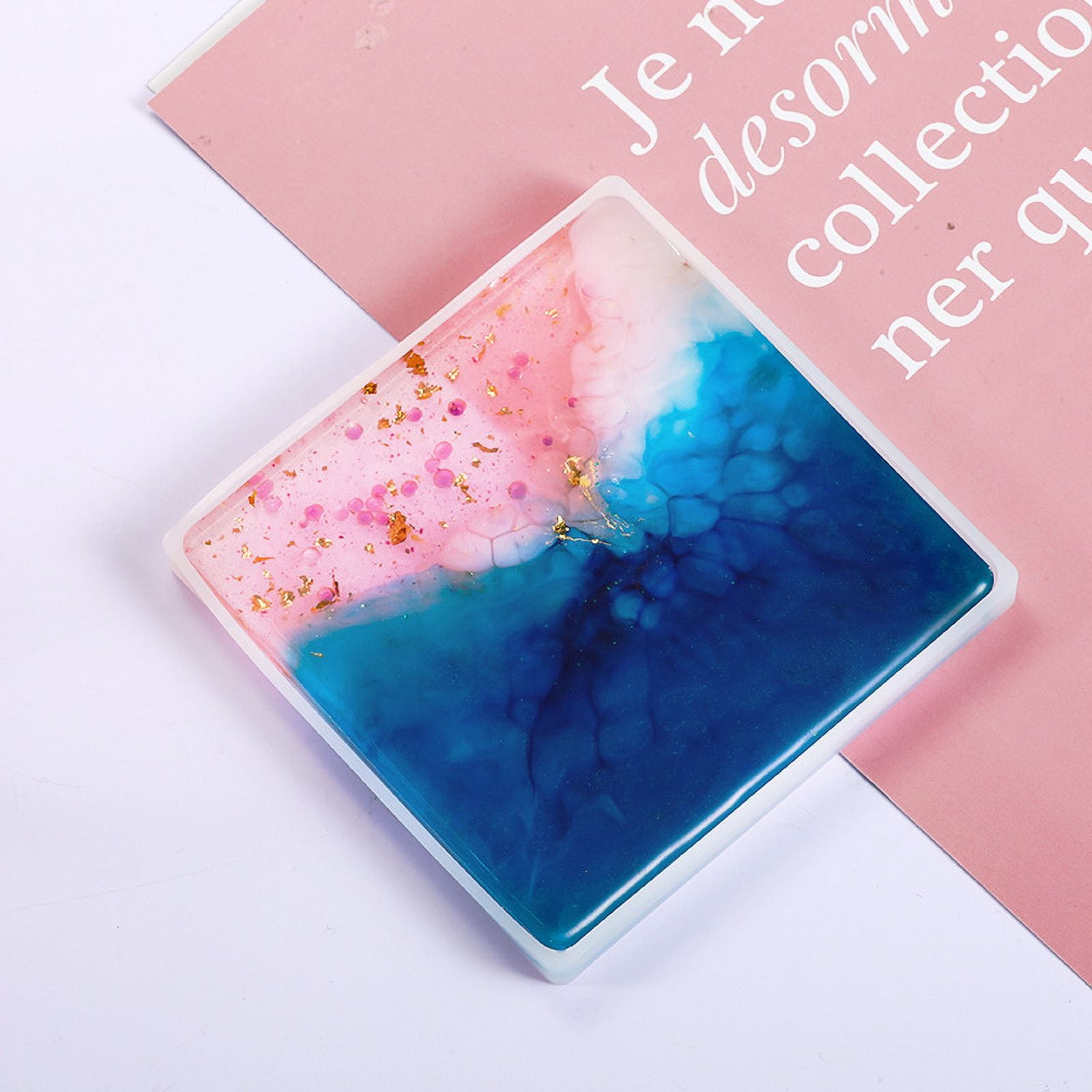Silicone Molds Resin Casting Molds For UV Resin Epoxy Resin Jewelry Making Square White 138x138x12mm Inner Size: 128x128mm