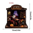 thumbnail image 2 of Vintage Halloween Decorations 6 Inch Light Up Wooden Halloween Mantel Decor Halloween Decor for Home Halloween Party Decor Small Indoor Display, 1 Pack, 2 of 5