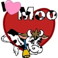 thumbnail image 2 of CafePress - I Love Moo -  Round Wood Ornament 4", 2 of 2