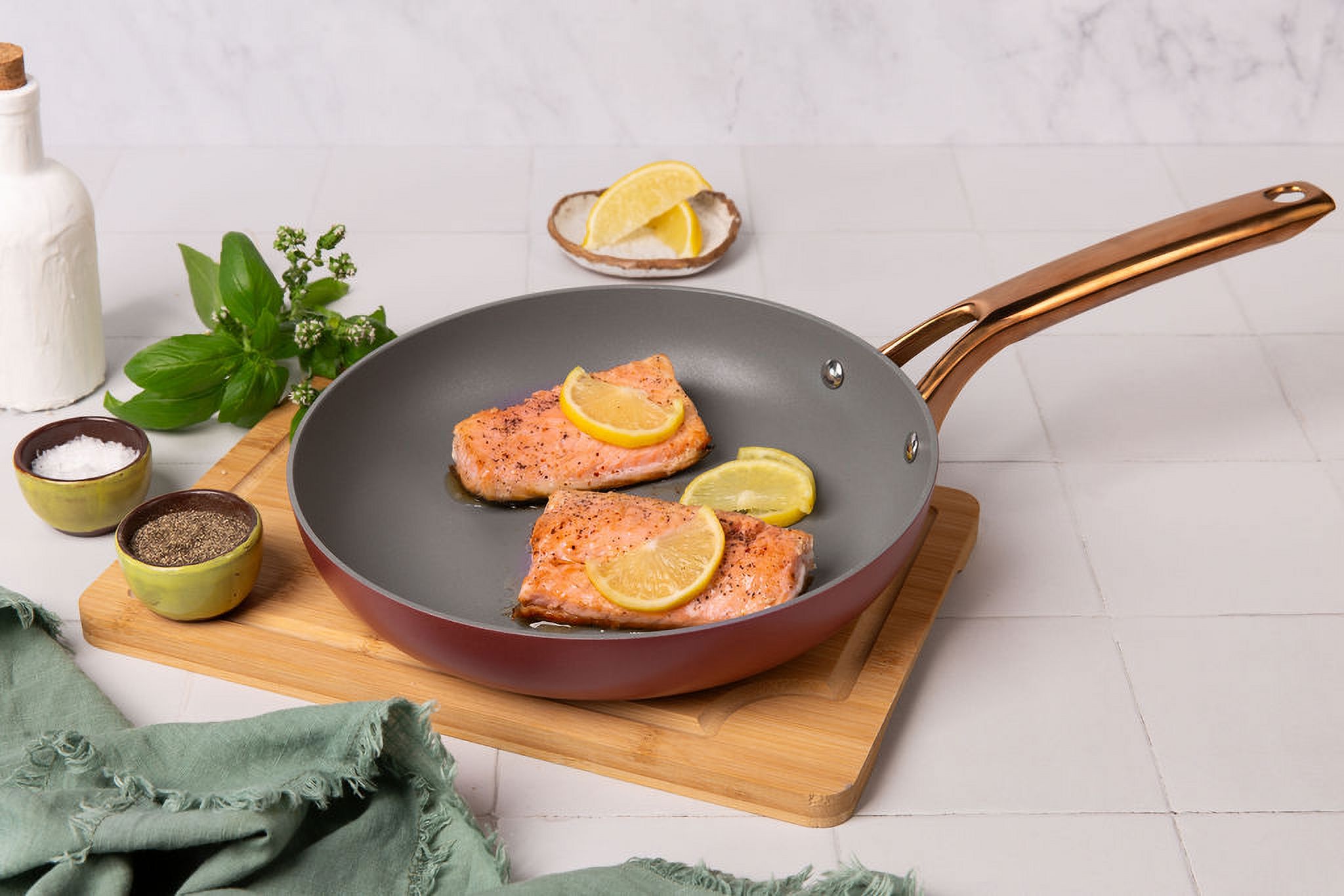 7-Piece Pots and Pans Set, Modern Kitchen Cookware Set (Rose)