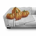 thumbnail image 3 of Autumn Pumpkin Soft Flannel Fleece Throw Blanket, Bunch of Fall Season Thanksgiving Fruits Drawing, Cozy Plush for Indoor and Outdoor Use, 60" x 80", Burnt Orange Olive Green, by Ambesonne, 3 of 6