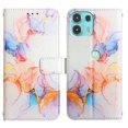 thumbnail image 2 of Allytech Moto Edge 20 Lite Case Wallet,Stylish Marble Folding Kickstand Full Body Protection Shockproof Cards Pocket Wrist Strap Wallet Cover for Motorola Moto Edge 20 Lite - White Marble, 2 of 7