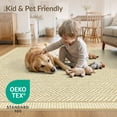 thumbnail image 4 of ODIKA 8'x10' Washable Area Rug Herringbone Vintage Farmhouse Motif Interlocking Geometric Door for King Size Bedroom Under Bed, Master Suite, Non-Shedding, Easy Care, 4 of 7