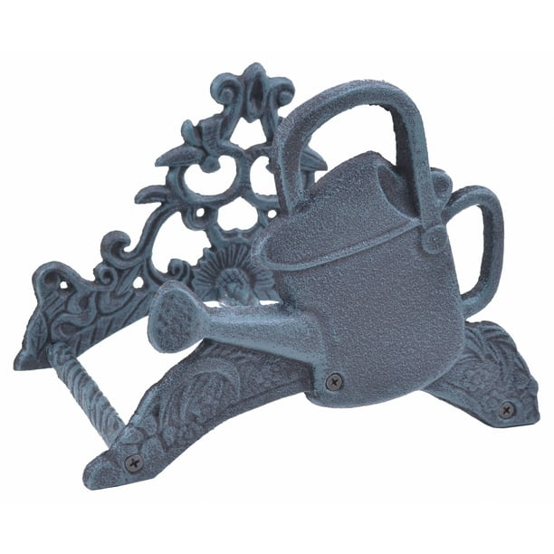 Garden Hose Holder Watering Can Verdigris Cast Iron 9.75" Wide
