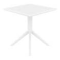 thumbnail image 3 of Luxury Commercial Living 29.5" White Square Outdoor Patio Dining Table, 3 of 7