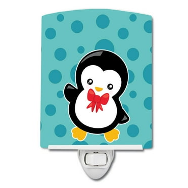 Caroline's Treasures BB8943CNL Christmas Penquin #5 Ceramic Night Light, 6x4x3", multicolor