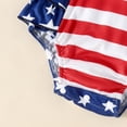 thumbnail image 4 of Newborn Infant Baby Girl Independence Day Layered Romper 4th of July Outfit with Headband, 4 of 5