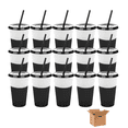 thumbnail image 1 of Vasos Mágicos Belug  Plastico Vasos Con Popote Y Tapa 710ml 15pzs Negro, 1 of 5
