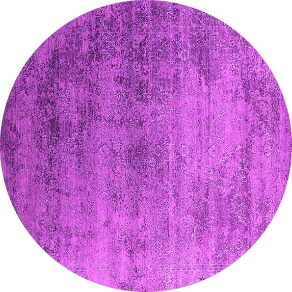 Ahgly Company Indoor Round Oriental Pink Industrial Area Rugs, 3' Round