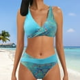 thumbnail image 2 of Aayomet Womens Swimsuits Bikini 2 Suit Bathing Bottoms Gradient Bikinis Set (Green, L), 2 of 5