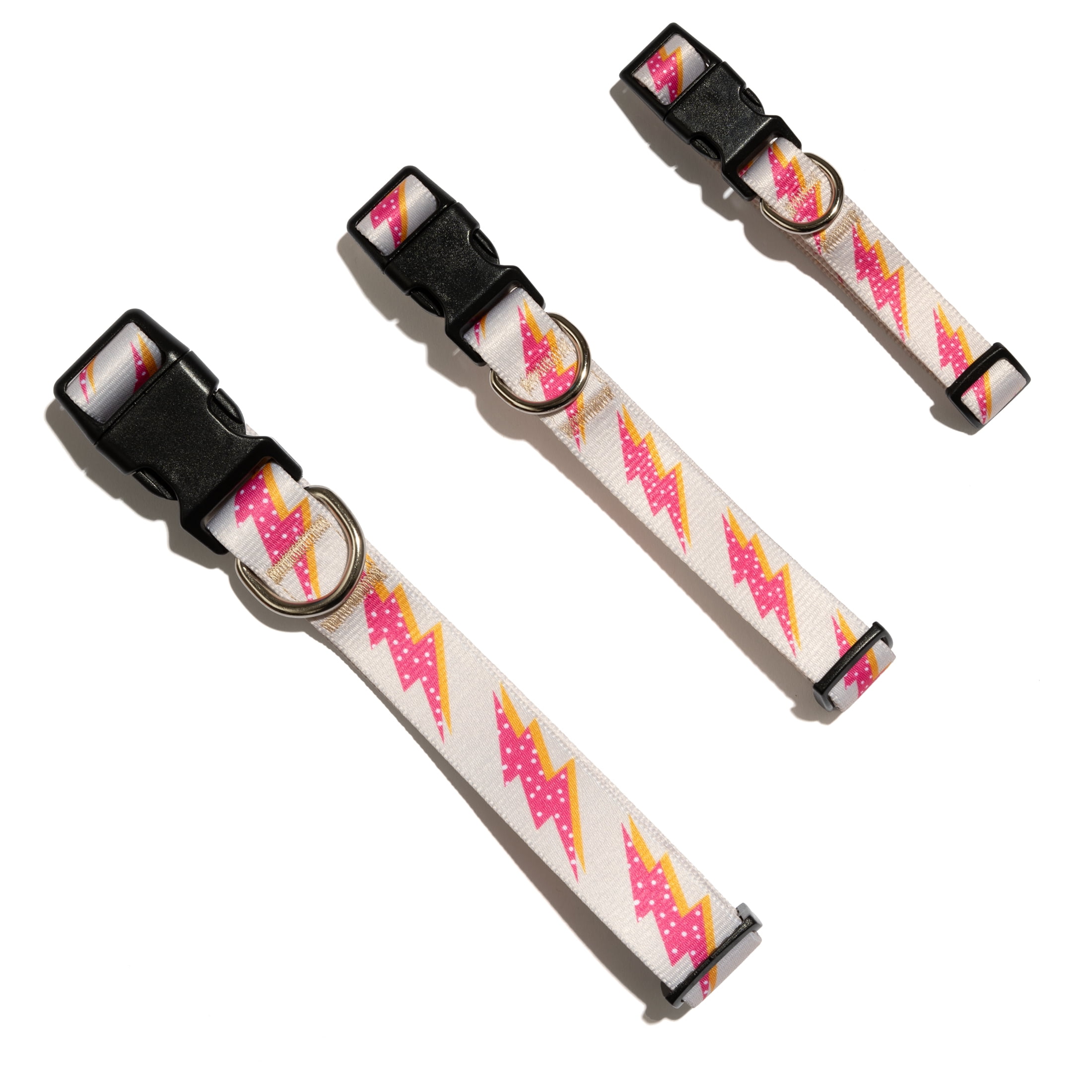 Vibrant Life Dog Collars, Lightning Bolt Fashion Pet Collar, Pink, Medium